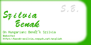 szilvia benak business card